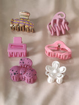 Nalvion 6-Piece Mixed Hair Claw Clip Set – Premium Designs | Strong Grip | Korean Cute Collection