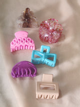 Nalvion 6-Piece Premium Mixed Hair Claw Clip Set – Glossy, Matte, Floral & Bow Designs | Korean Aesthetic | Strong Grip