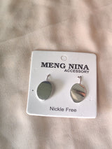 ⭐ NALVION – Silver Mirror Oval Drop Earrings