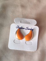 Nalvion – Orange Drop Shape Earrings (Gold Outline)