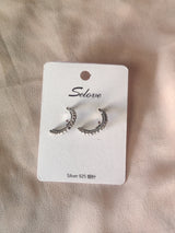 Mini Silver Crescent Studs – Silver 925 Pin