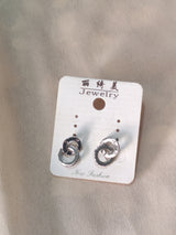 Silver Interlock Stud Earrings – Minimal Chic