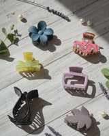 Vintage & Pastel Mini Hair Claw Clips – Set of 6 | Strong Grip & Trendy Shapes