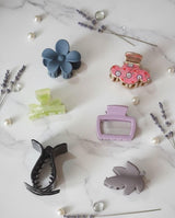 Vintage & Pastel Mini Hair Claw Clips – Set of 6 | Strong Grip & Trendy Shapes