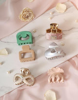Luxury & Pastel Hair Claw Clips – Set of 6 | Strong Grip | Mixed Shapes Collection