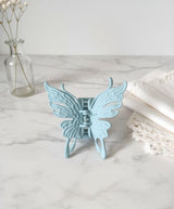 Nalvion Sky Blue Matte Butterfly Hair Claw Clip – Strong Grip | Korean Aesthetic | Premium Finish